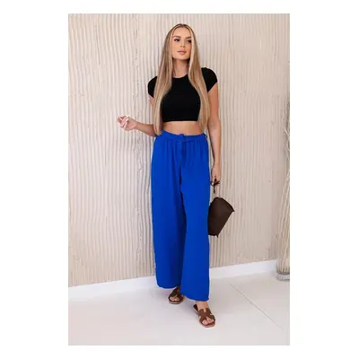 Wide-waisted trousers cornflower blue