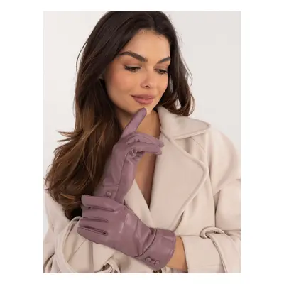 Purple women's gloves with buttons