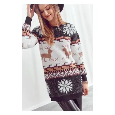 Warm, long, black Christmas sweater