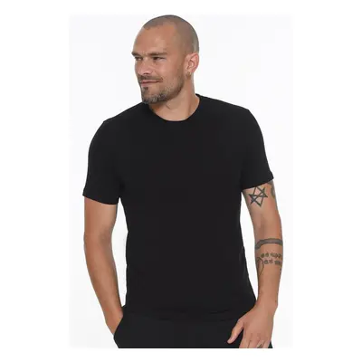 T8569 DEWBERRY BICYCLE COLLAR MEN'S T-SHIRT-LIGHT BLACK