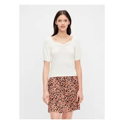 Cream patterned blouse Pieces Lucy - Women