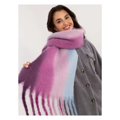 Dark purple and blue winter scarf ombre