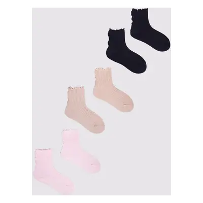 Yoclub Kids's Girls' Socks With Frill 3-Pack