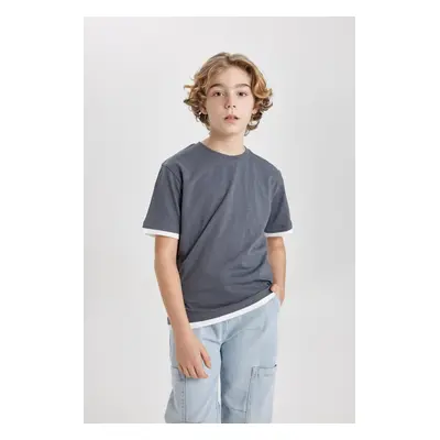 DEFACTO Boy's Crew Neck Short Sleeve T-Shirt