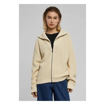 Women's knitted zip cardigan sandy