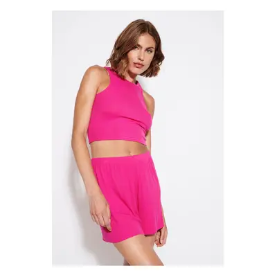 Dark pink women's crop top tank top ONLY Belia - Women's