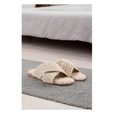 Trendyol Beige Für Detailed Cross Strap Women's Slippers