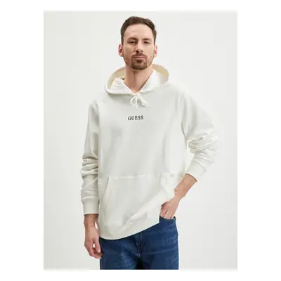 White Mens Hoodie Guess Roy - Men