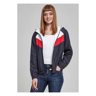 Women's 3-Tone Windbreaker Navy/White/Fiery Red