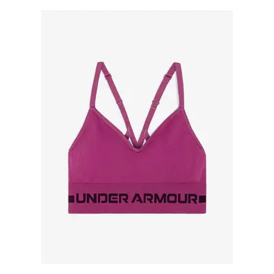 Under Armour Women's Sports Bra Seamless Low Long Bra Pink, LG