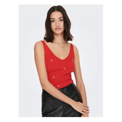 Red Patterned Tank Top JDY Nanna - Women