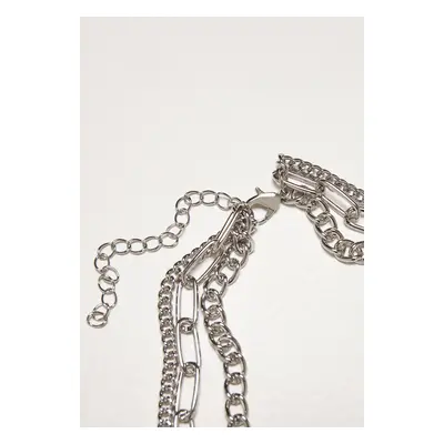 Necklace with layered chain - silver colors