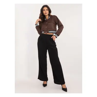 Black corduroy wide trousers