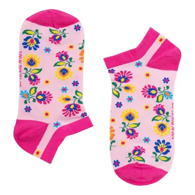 Folkstar Woman's Socks Short Pink/Flowers