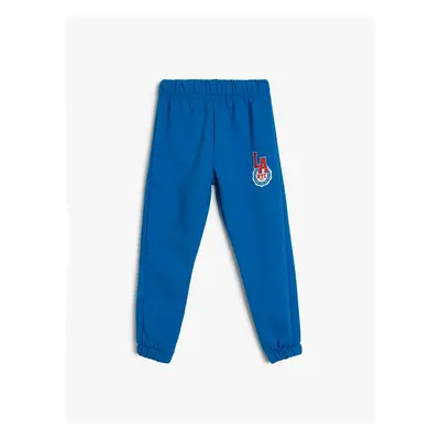 Koton Tracksuit Bottoms with Tied Waist and College Printed Pocket Detail