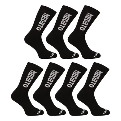 7PACK Socks Nedeto High Black