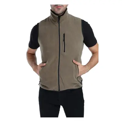 79233 Dewberry Ghsy Multi-Pocket Fleece Mens Vest-Khaki