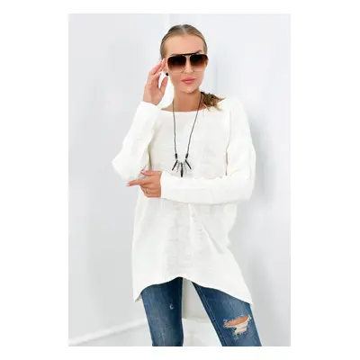 Sweater with necklace Grayish white