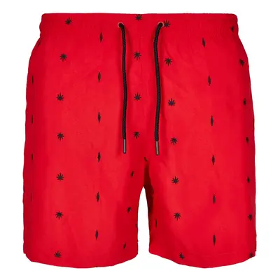 Men's swimwear with embroidery red