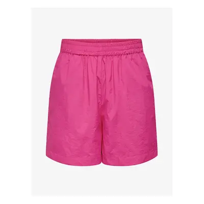 Dark pink Womens Rustle Shorts ONLY Nellie - Women