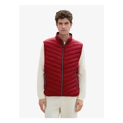 Burgundy men's quilted vest Tom Tailor - Men's