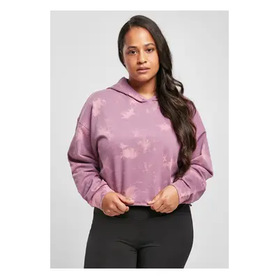 Women's Oversized Short Bleached Sweatshirt Grey-Purple