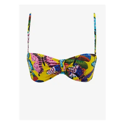 Yellow patterned women's swimwear upper Desigual Alana II - Women