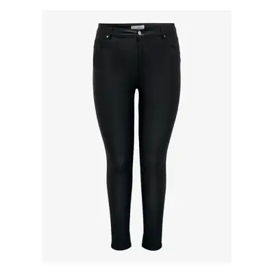 Black women's faux leather skinny fit jeans ONLY CARMAKOMA Anne - Women