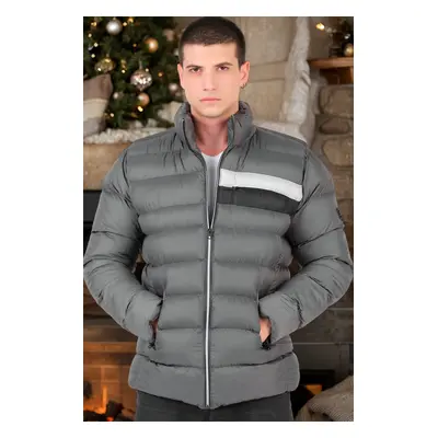 M8650 DEWBERRY MEN'S PUFFER COAT-PLAIN GREY