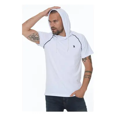 T8570 DEWBERRY HOODED MEN'S T-SHIRT-WHITE