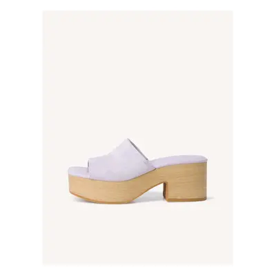 Light purple suede slippers with heels Tamaris - Women