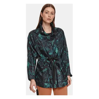 Green Patterned Lightweight Hooded Jacket TOP SECRET - Women