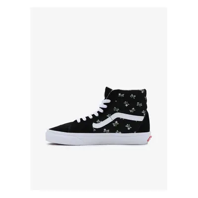 Vans Black Womens Floral Ankle Sneakers with Suede Details V - Women