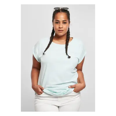 Women's T-shirt Melange Extended Shoulder Tee aqua melange