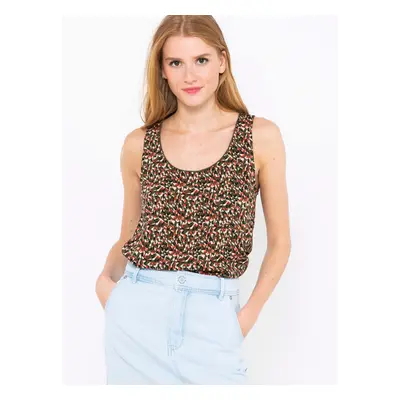 Brown patterned top CAMAIEU - Women