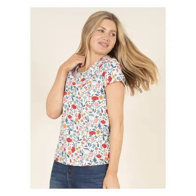 Blue-white floral T-shirt Brakeburn - Women