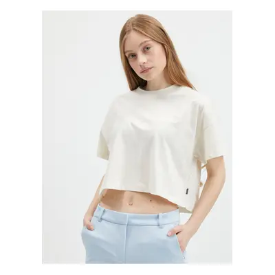 Cream crop T-shirt Noisy May Alena - Women