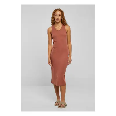 Women's sleeveless terracotta midi dress