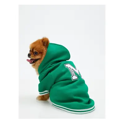 Koton Hooded Dog Sweatshirt Embroidered With Fleece Inside