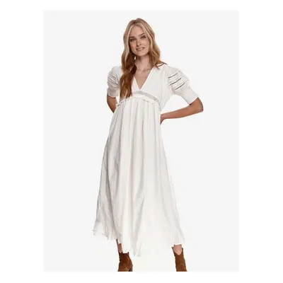 Women's white midi dress with balloon sleeves TOP SECRET - Women