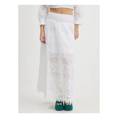 White Ladies Patterned Maxi Skirt Guess Rafa - Ladies