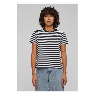 Women's basic striped T-shirt white/black