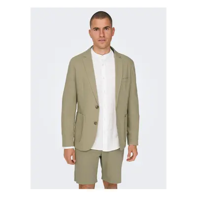 Beige men's blazer with linen ONLY & SONS Eve - Men