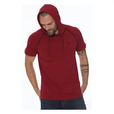 T8570 DEWBERRY HOODED MEN'S T-SHIRT-BURGUNDY