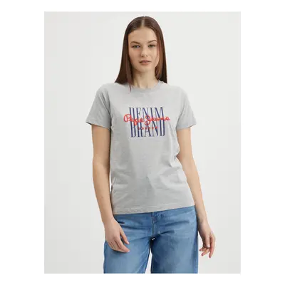 Light gray women's T-shirt Pepe Jeans Camille - Women