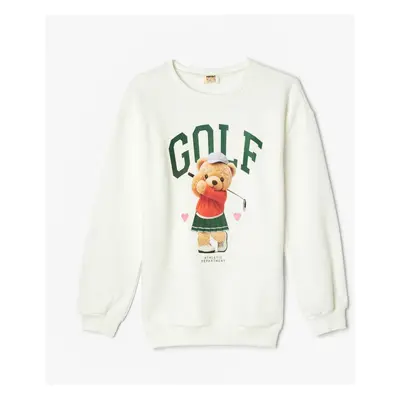 Koton Ecru Girl's Sweatshirt