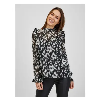 White-black women's patterned blouse ORSAY - Ladies