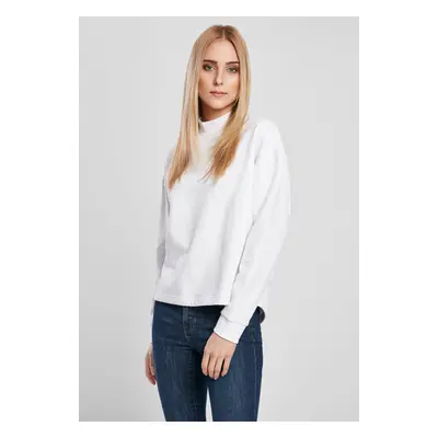 Women's Oversized High Neck Crew White