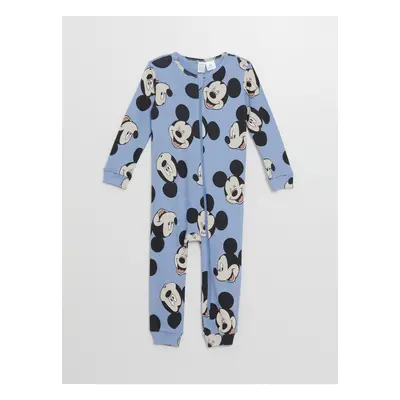 LC Waikiki Crew Neck Mickey Mouse Printed Baby Boy Jumpsuit