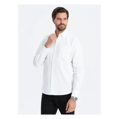 Ombre Oxford REGULAR men's fabric shirt - white